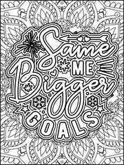 Happy New Year Quote Coloring Page for Adults. New Year Mandala Quote Coloring Page.