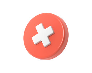 Fototapeta premium A realistic 3d render red cross checkmark sign, symbolizing error or rejection. Clean and vivid illustration for clear visual communication.