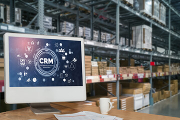 Customer relationship management system on modish computer for CRM business and enterprise