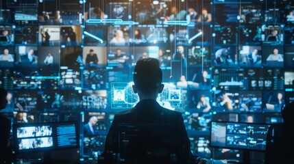 A professor conducts a virtual lecture with students from different countries through a highquality video conference enhanced by the stable and fast 5G network.