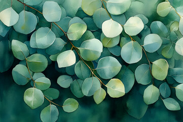 Lush green leaves create a serene, nature-inspired backdrop, showcasing a variety of shapes and vibrant colors.