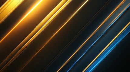 Fototapeta premium dark background abstract diagonal neon lights soft light clean soft gradient between gold and blue