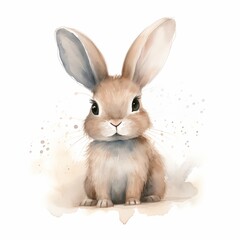 Fototapeta premium Cute little animal children book cover watercolor style