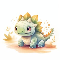 Fototapeta premium Dinosaur Cute children's book cover