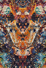 Abstract background art . Ethnic pattern. Mixtures of oil paint. Trendy hand painting canvas. Wall decor and Wall art prints Idea. 3D Texture. Art object