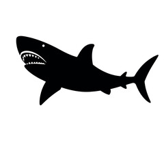 a shark vector silhouette, black color silhouette
