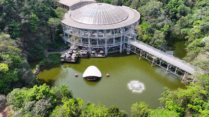 Curitiba Brazil. Wire Opera At Curitiba In Parana Brazil. Gardening Landscape. Touristic Attraction. Urban Park. Wire Opera At Curitiba In Parana Brazil. Forest Trees Scene.