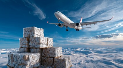 Fototapeta premium Emergency supply chain logistics by air
