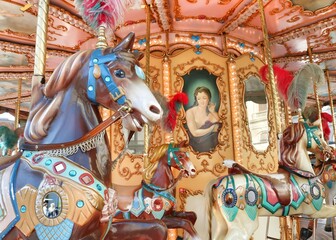 Colourful Carousel in Bologna Italy 