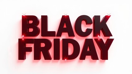 black inscription black friday with red border on white background