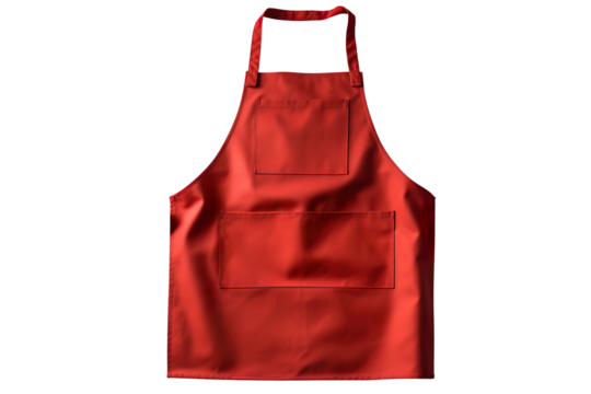 Red apron isolated on transparent background
