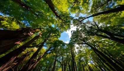 View of a forest from the ground