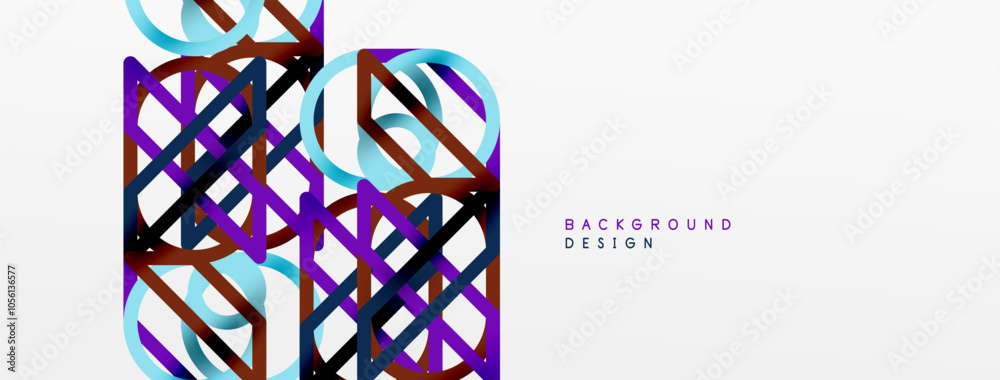 Aufkleber abstract background - colorful circle lines technology or business digital template