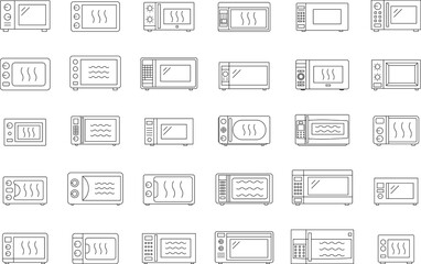 Microwave or electric oven icon. Simple line microwave oven icon. Kitchen appliance icon. Simple electric oven vector icon for app, web design and infographics. Microwave Oven outline from household