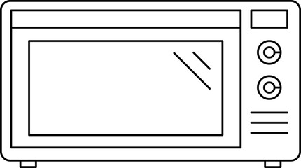 Microwave or electric oven icon. Simple line microwave oven icon. Kitchen appliance icon. Simple electric oven vector icon for app, web design and infographics. Microwave Oven outline from household