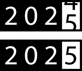 2025 New Year'S Countdown. Happy New Year 2025 Countdown Clocks. 2025 Analog New year counter. Electric counter. Electric meter with numbers. Countdown timer date calendar Vector illustration.