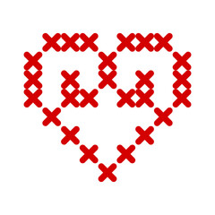 Cross stitch pattern heart folk embroidery