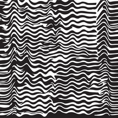 Black and white wavy background. Stylish texture with wavy stripes lines. Geometric abstract background illustration