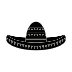 Vector Mexican sombrero. Cinco de mayo symbol isolated on white background.