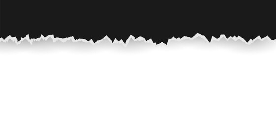 Abstract torn black paper edge on white background for modern design