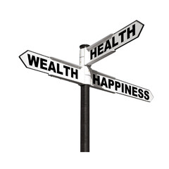 WEALTH - HEATH - HAPPINESS sign