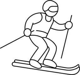 Winter sports line icon illustration collection. Ski, winter sports and snow icons.