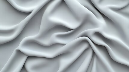 Obraz premium Abstract close-up of smooth white fabric with flowing folds and gentle ripples creating a soft and elegant texture.