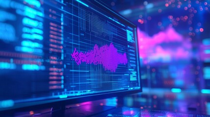 An engaging, dynamic visualization of both data analytics and digital audio waveform representations