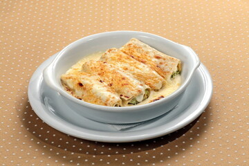 Ricotta and Walnut Cannelloni Gratin