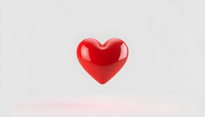 3d rendering love heart shape illustration isolated with white highlights, png