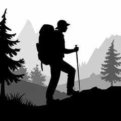 Fototapeta premium silhouette of a person in the mountains