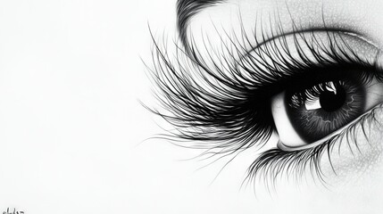 Fototapeta premium A close-up of an eye with a lot of hair above the iris