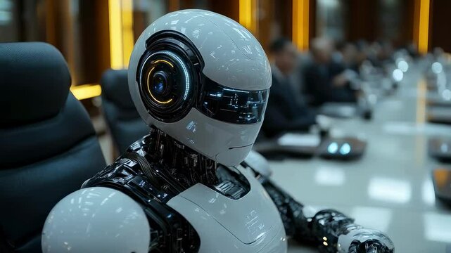 robot artificial intelligence at a meeting