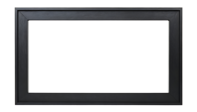 A simple, modern black rectangular frame surrounds a bright white empty space.