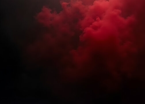 Dark goth grunge style features black background with bright red mist and smoke for a spooky Halloween atmosphere.