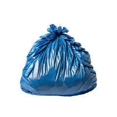blue garbage bag isolated, isolated on transparent or white background, png