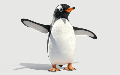Fototapeta premium penguin on snow