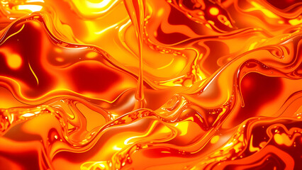 Glossy Honey Liquid Waves Abstract Background