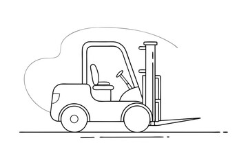 Forklift Line Art Vector Illustration Clean and Modern Design
