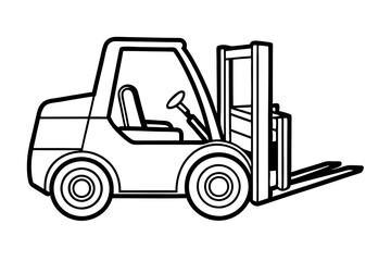 Forklift Line Art Vector Illustration Clean and Modern Design