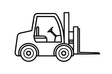 Fototapeta premium Forklift Line Art Vector Illustration Clean and Modern Design