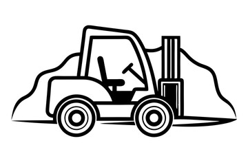 Fototapeta premium Forklift Line Art Vector Illustration Clean and Modern Design