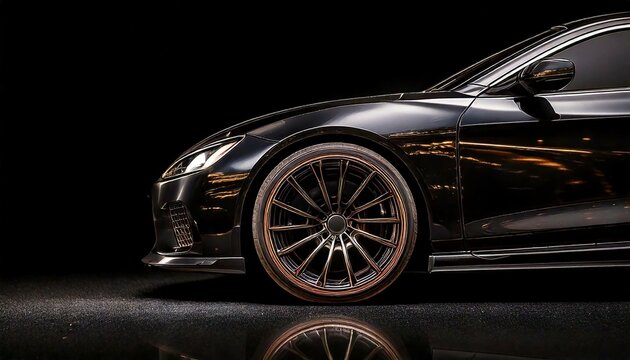 Avant d'une voiture de sport noire 