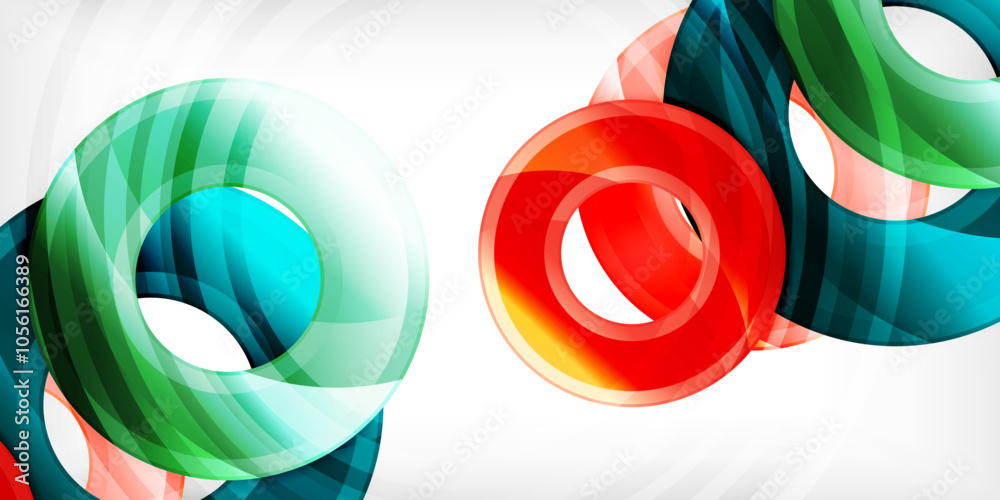 Aufkleber bright colorful circles with light effects. abstract background