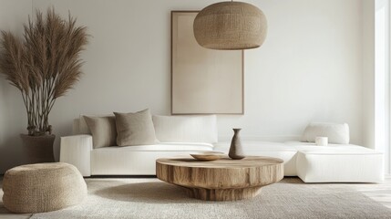 A modern and minimalist living room in Scandinavian style