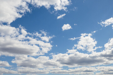 Fototapeta premium Cloudy sky. The airspace. Clouds in the blue sky. Spirituality