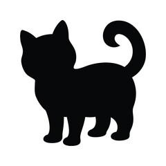 cute cat silhouette vector