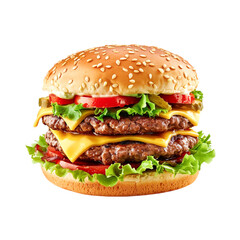 Burger, cheeseburger isolated on transparent background