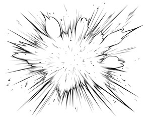 Obraz premium Dynamic monochrome explosion effect in comic style.