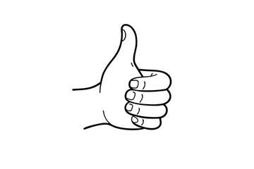 Simple and Elegant Line Art of a Hand Showing Thumbs Up